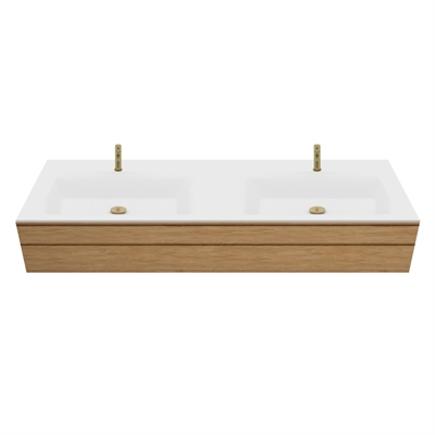 Corian wastafelblad op maat voor de badkamer incl. Type 7 wastafel, Glacier White