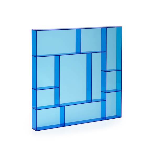 Vierkante Letterkast Blauw Acryl